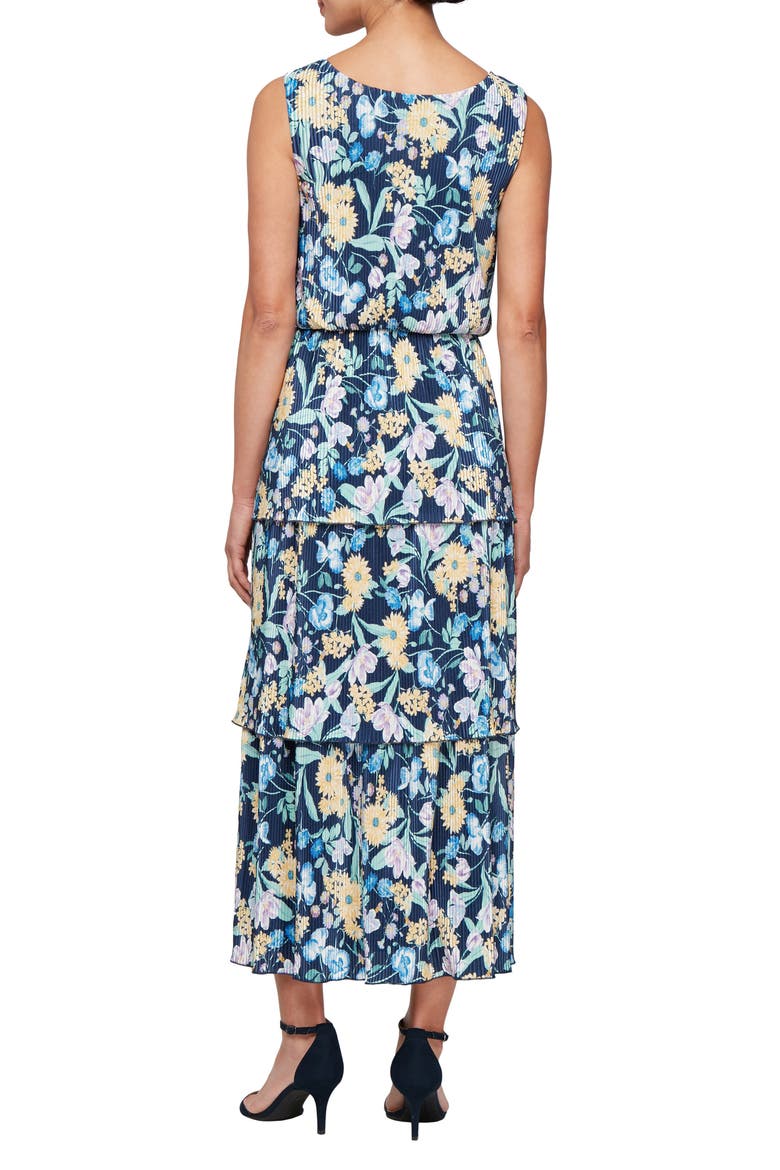 Floral Tiered Maxi Dress, Alternate, color, NAVY MULTI