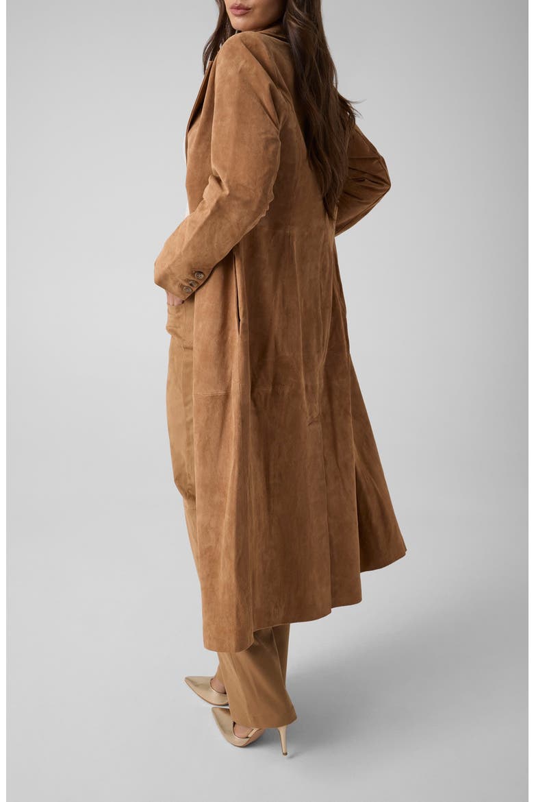 Megghy Leather Coat, Alternate, color, DARK BROWN