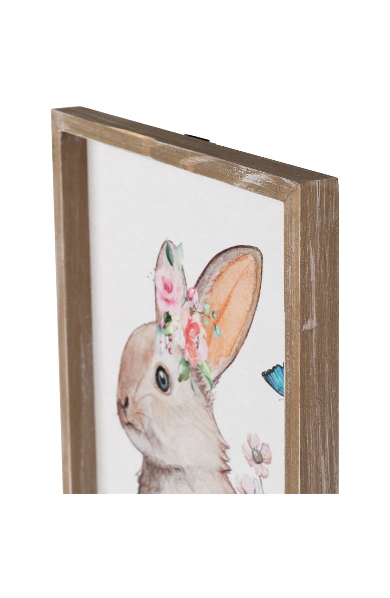 Northlight Easter Bunny with Flowers Framed Wall Sign - 11.75", Alternate, color, Multi