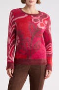T Tahari Bateau Neck Jacquard Sweater