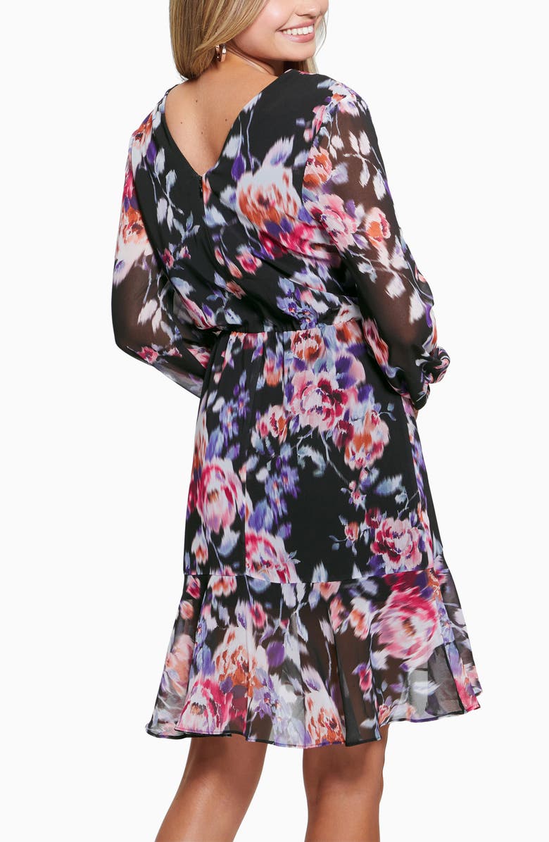 GUESS Seda Floral Print Long Sleeve Dress, Alternate, color, Secret Admirer Print