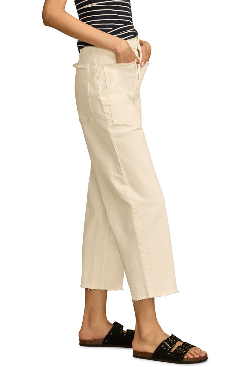 Legend Raw Hem Patch Pocket Crop Wide Leg Jeans, Alternate, color, BRIGHT WHITE