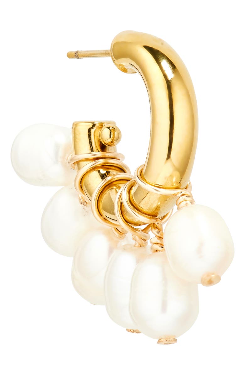 Éliou Calvin Pearl Embellished Hoop Earrings, Alternate, color,