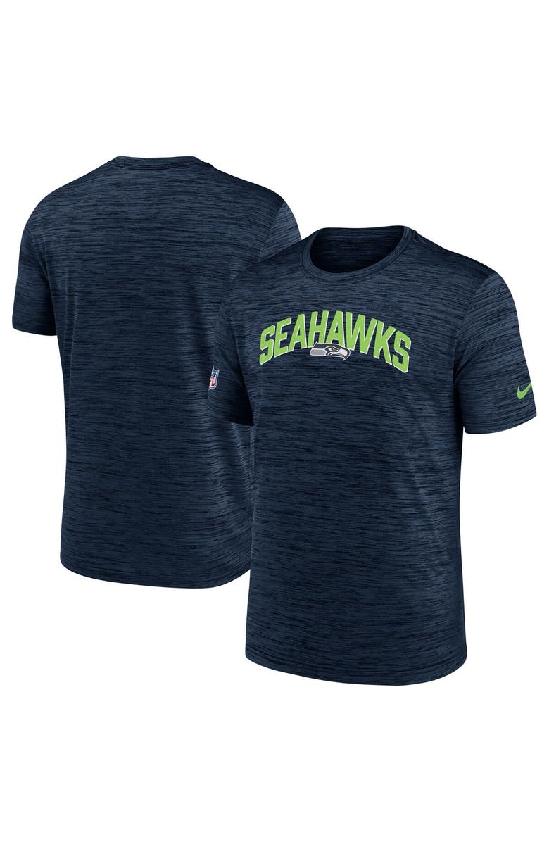 Nike Men's Nike Navy Seattle Seahawks Sideline Velocity Athletic Stack Performance T-Shirt, Main, color, Navy