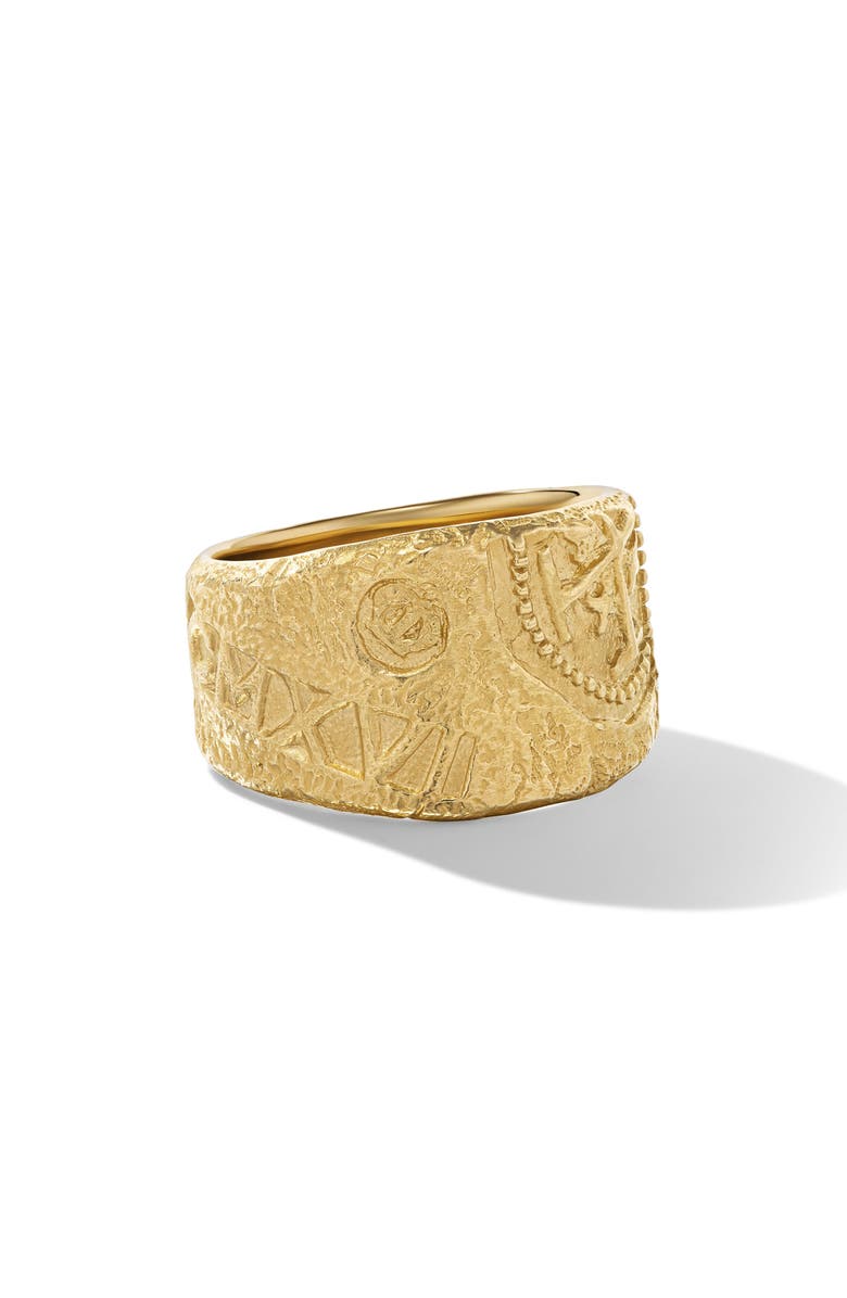 David Yurman Men's Shipwreck Cigar Band Ring in 18K Yellow Gold, 15mm, Alternate, color, 18K Yellow Gold