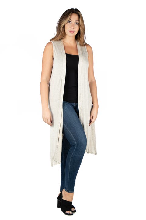 Long Sleeveless Cardigan Vest