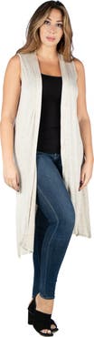 24seven Comfort Apparel Open Front Long Vest