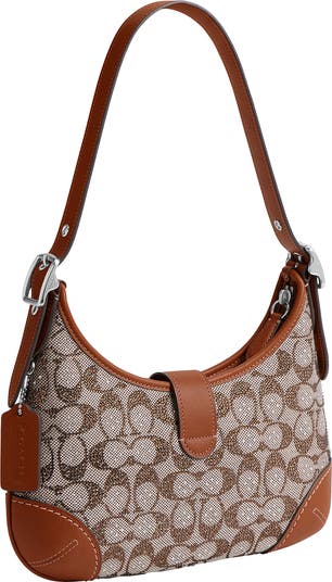 Hamptons Crystal Signature Jacquard Hobo Bag