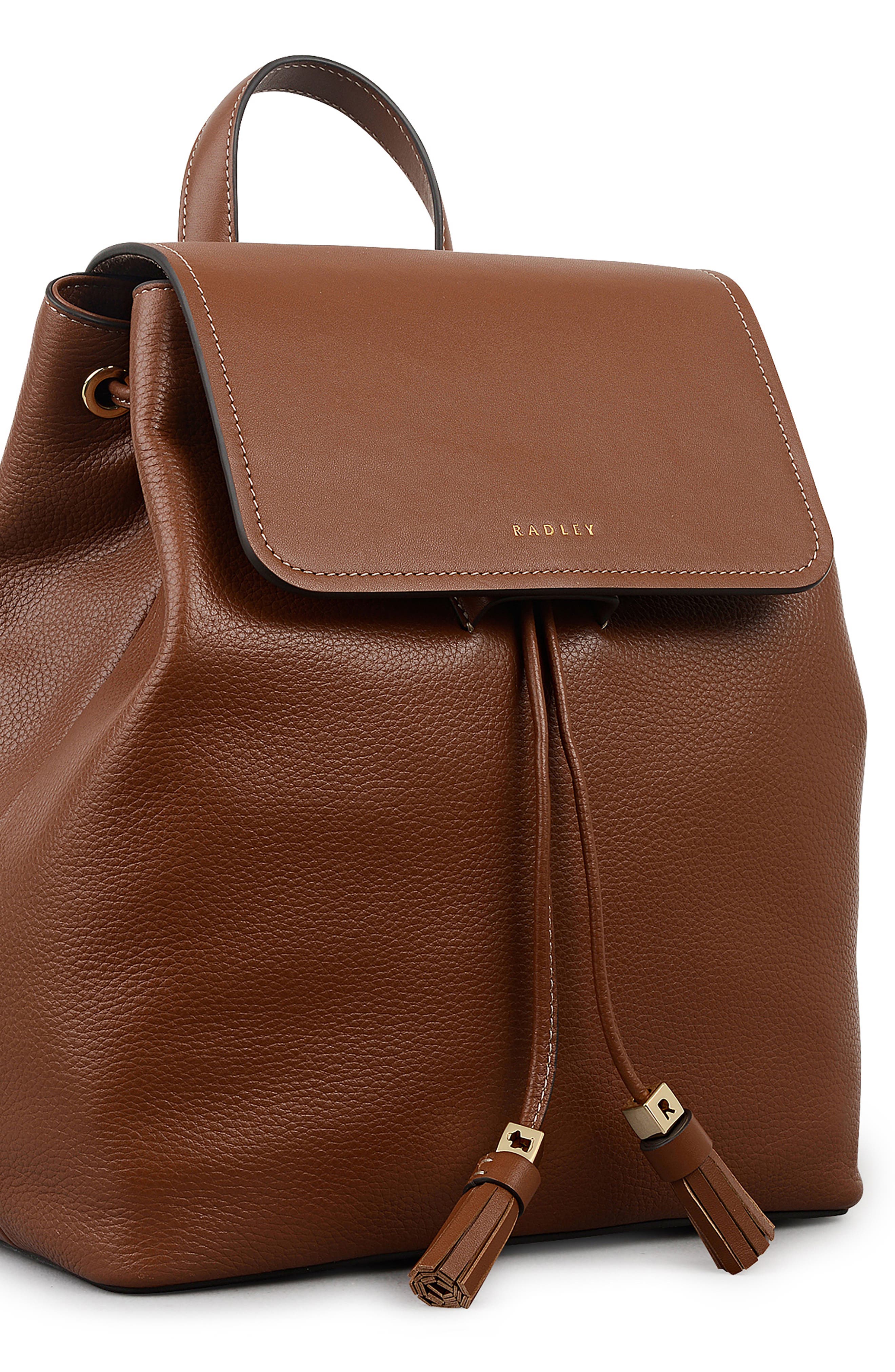 Radley Noble Alley Small Flap Backpack, Alternate, color, Cognac