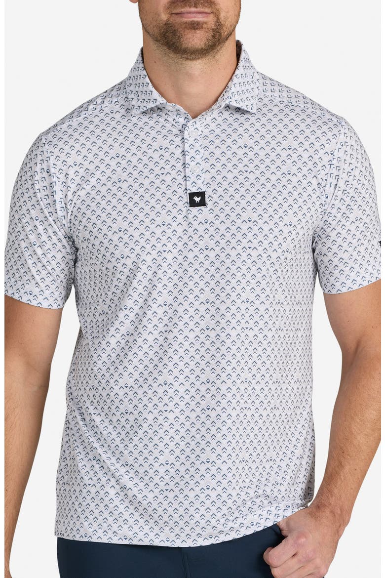 Core Geo Print Performance Polo, Main, color, GEO FROST - WHITE