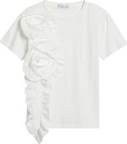 NIKKI LUND Peony Floral Appliqué Top