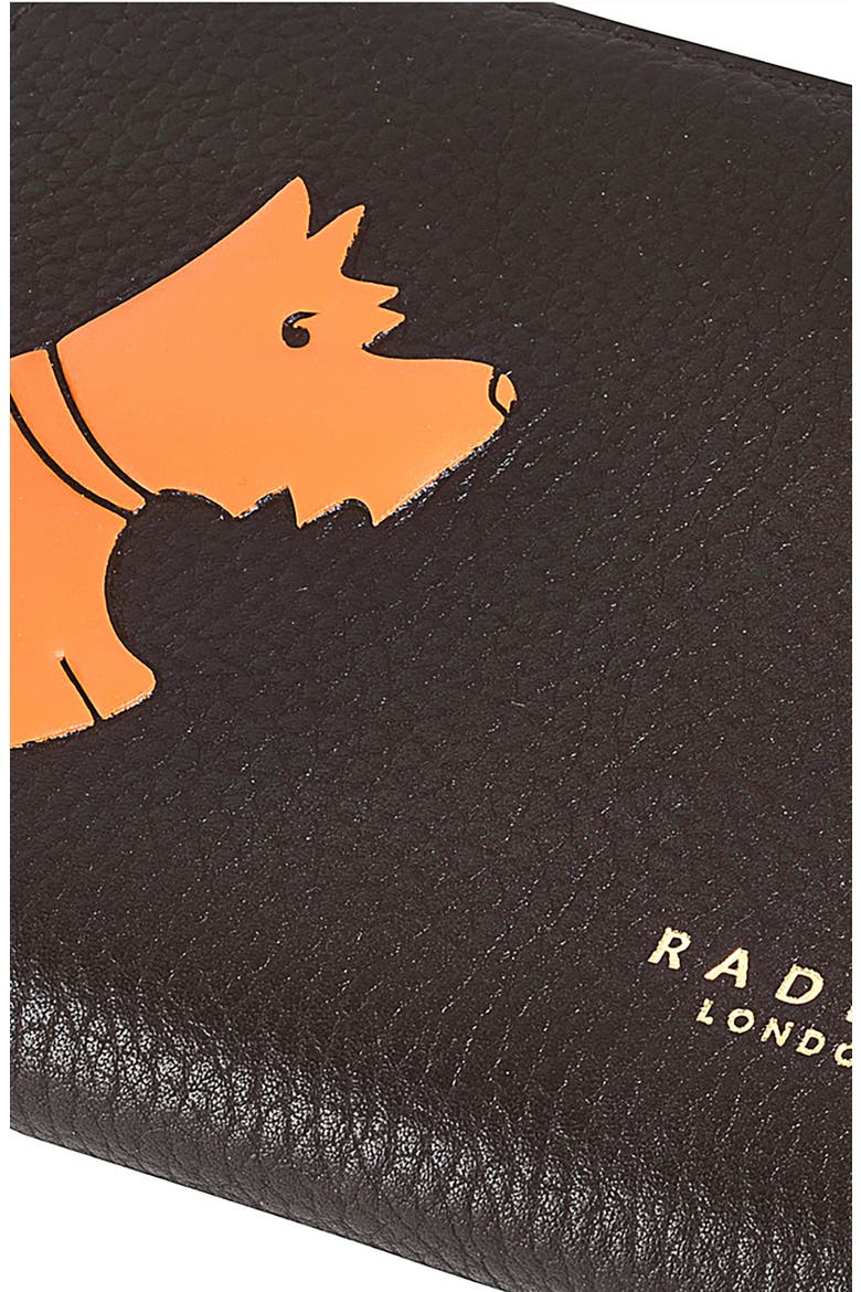 Scottie Stamp Bifold Leather Wallet, Alternate, color, DARK OAK