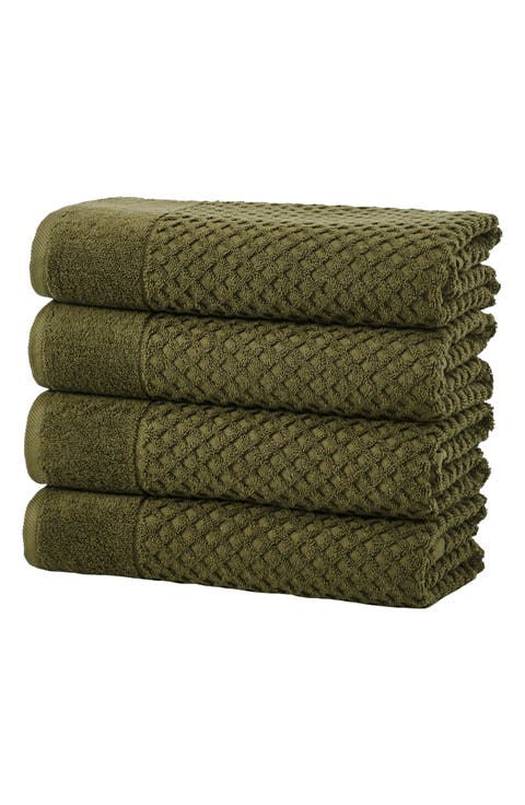 Diamond Waffle Texture 4-Pack Bath Towel Set