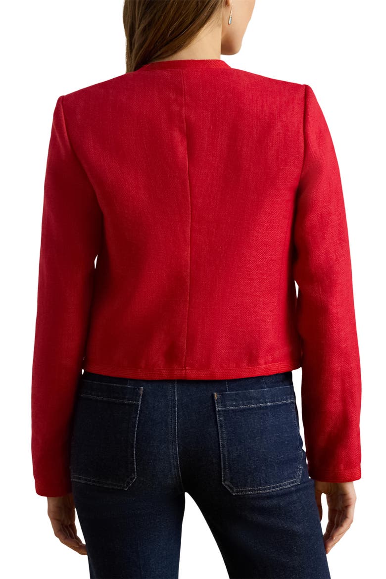 Linen Herringbone Jacket, Alternate, color, CRUISE RED
