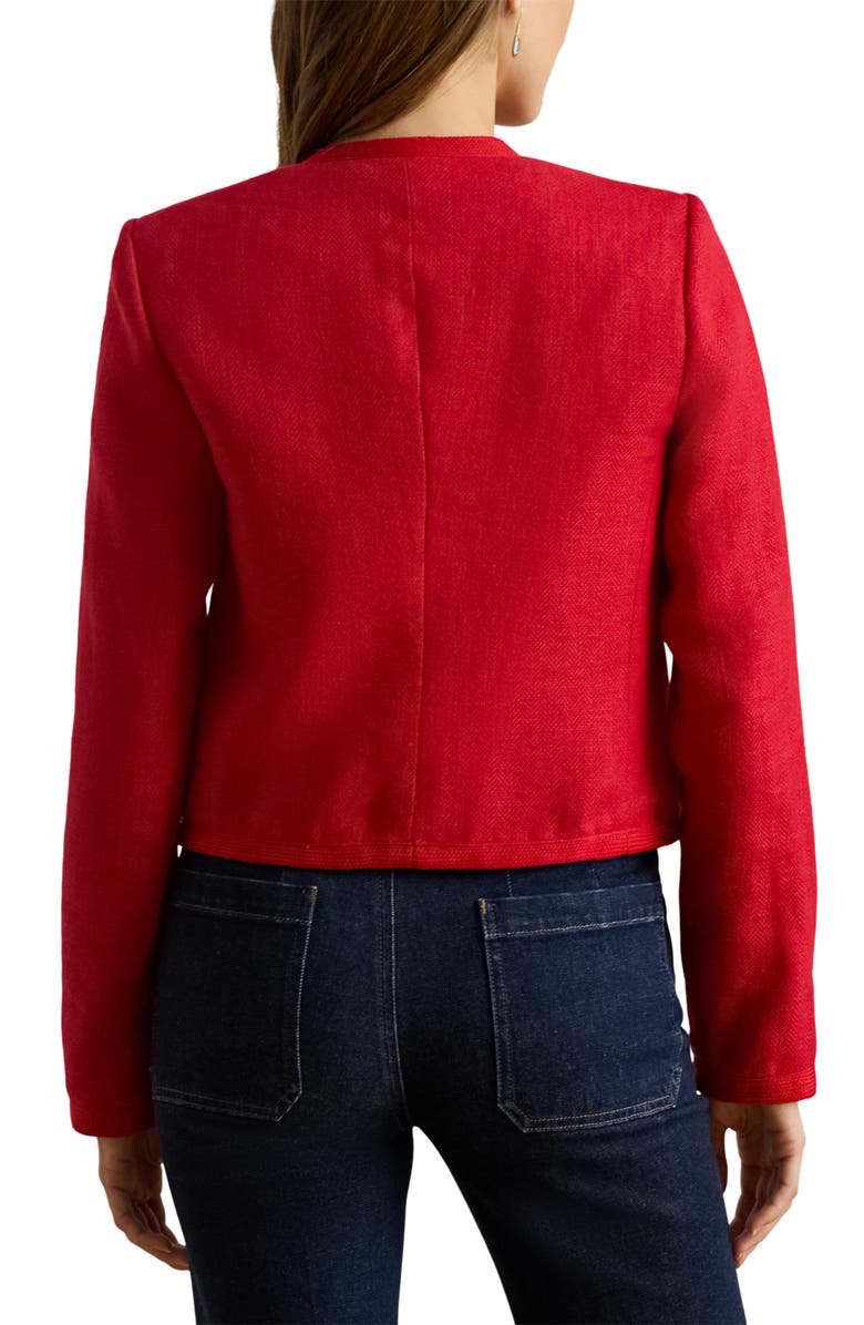 Lauren Ralph Lauren Linen Herringbone Jacket, Alternate, color, Cruise Red