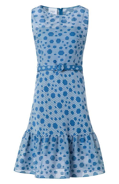 Akris Punto Sleeveless Belted Dot-seersucker Dress