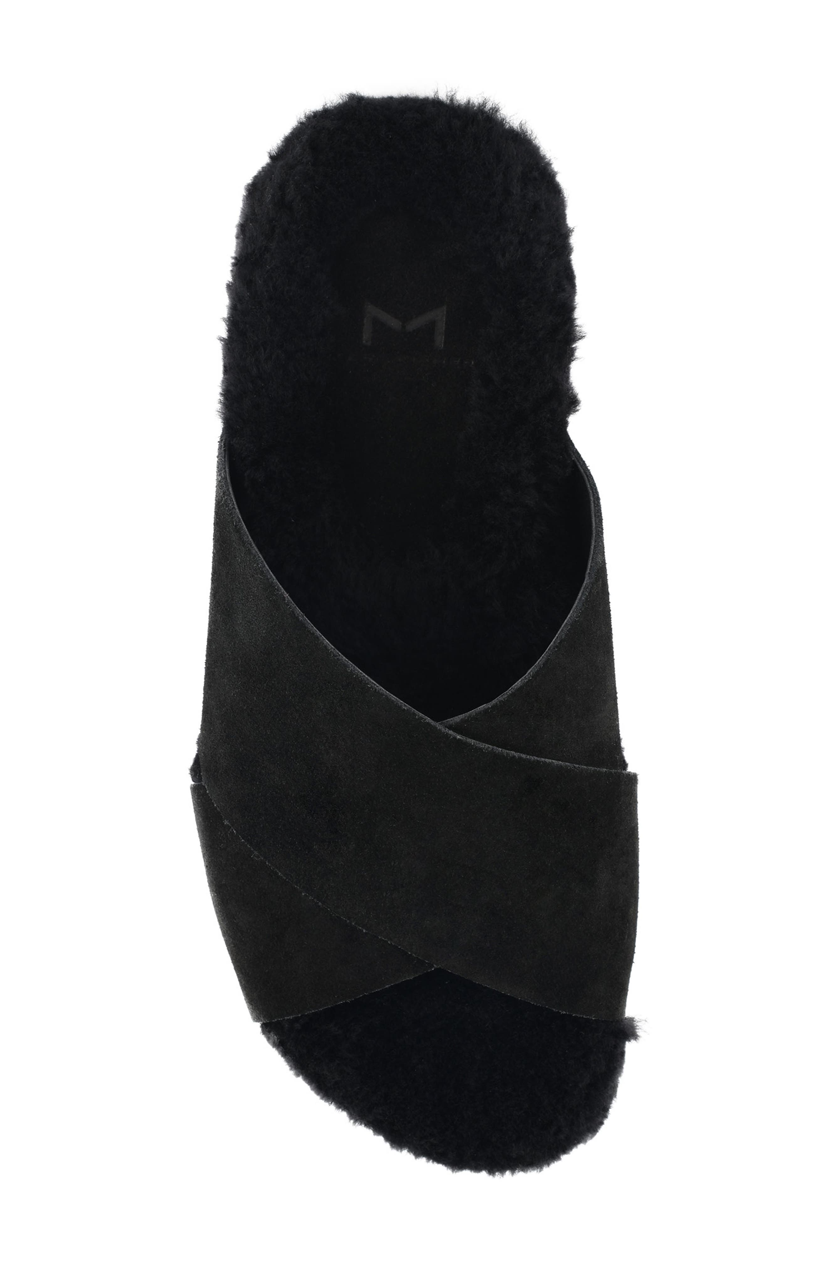 Marc Fisher LTD Canna Genuine Shearling Lined Slide Sandal, Alternate, color, 