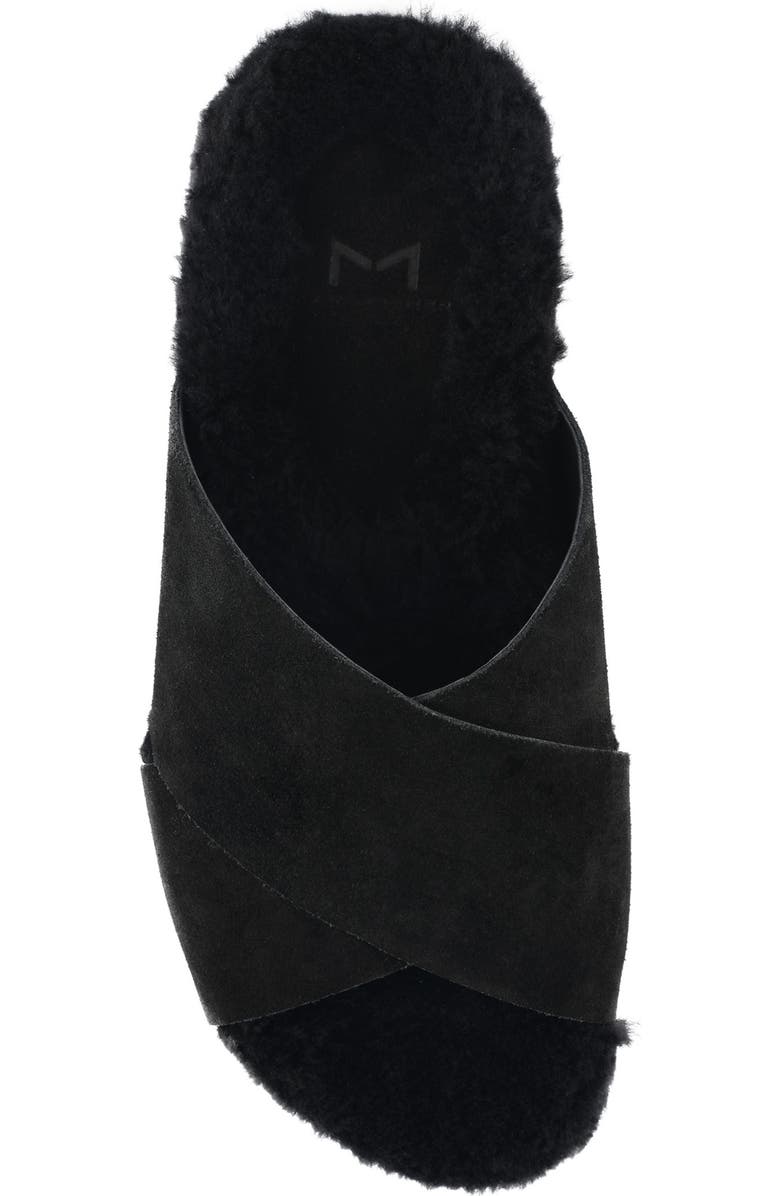 Marc Fisher LTD Canna Genuine Shearling Lined Slide Sandal, Alternate, color,