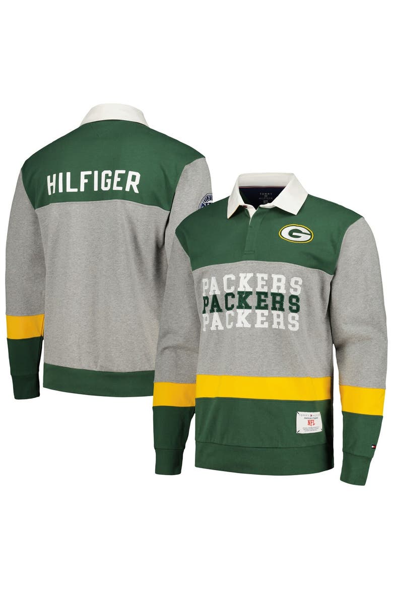 Men's Tommy Hilfiger Green Green Bay Packers Connor Oversized Rugby Long Sleeve Polo, Main, color, Green
