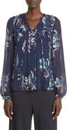 Jason Wu Collection Floral Crinkle Silk Chiffon Blouse
