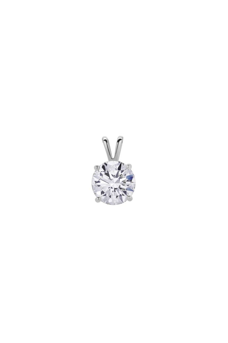 Lucent 14K Gold Round Lab Grown Diamond Pendant - 3 Ct, Alternate, color, 14K White Gold