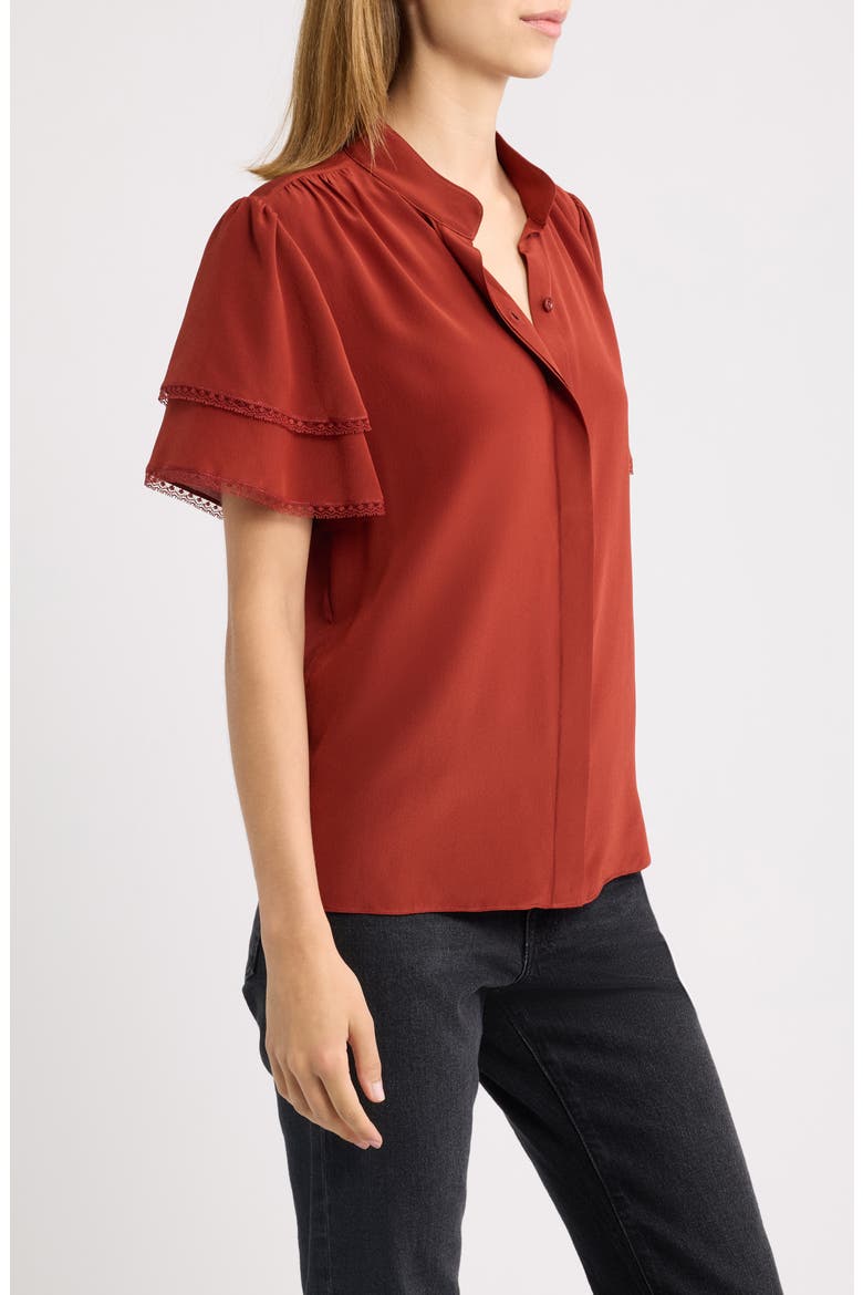 Arcadia Layered Ruffle Silk Top, Alternate, color, PAPRIKA