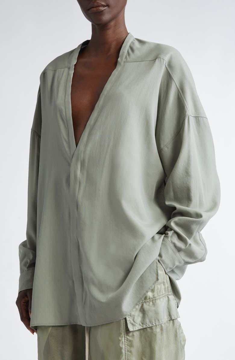 Rick Owens Lido Larry Virgin Wool Shirt, Alternate, color, Celadon