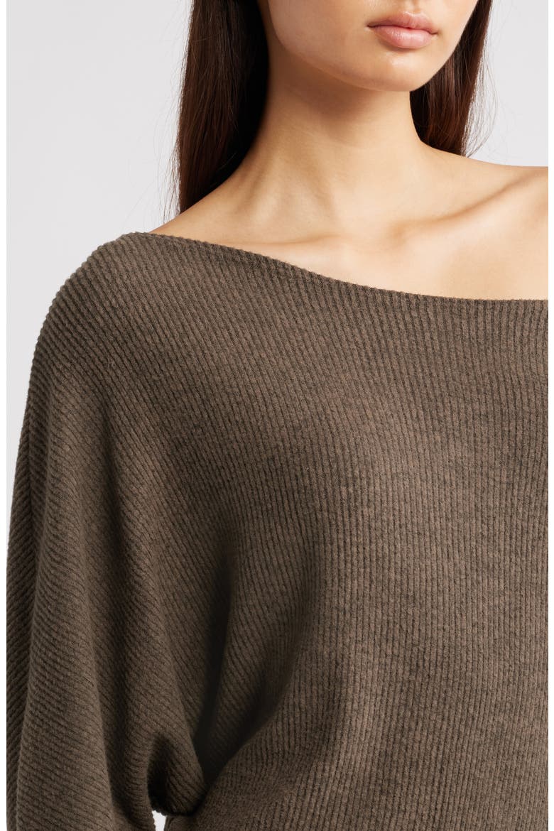 The Izzy Off the Shoulder Long Sleeve Sweater Minidress, Alternate, color, OLIVE
