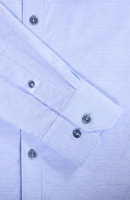 Bugatchi Julian Shaped Fit Abstract Stripe Stretch Cotton Button-up Shirt In Blue