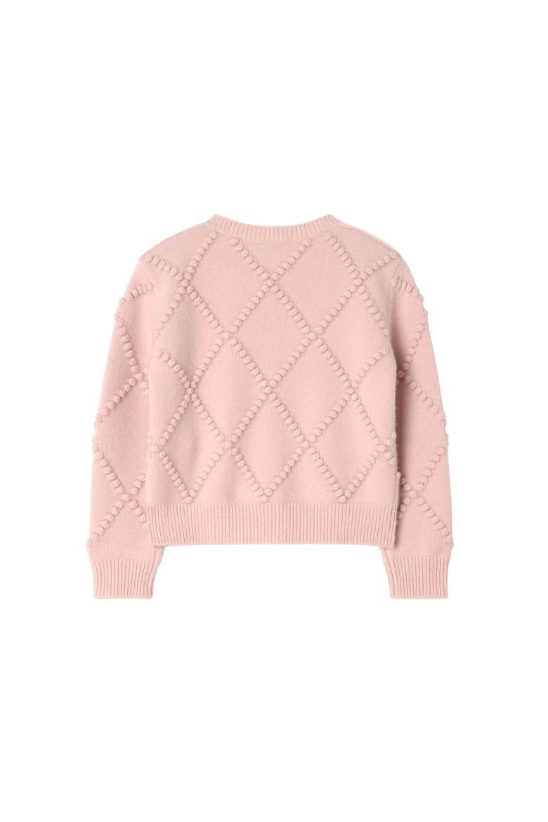 Check Bow Wool Cashmere Cardigan, Alternate, color, Bouquet pink