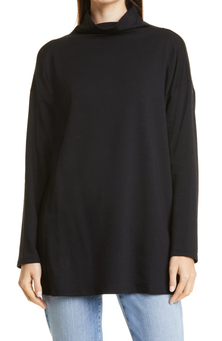 Eileen Fisher High Funnel Neck Tunic Sweater, Main, color, 