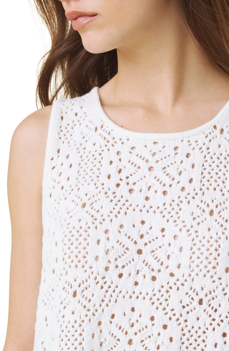 Splendid Open Stitch Sleeveless Top, Alternate, color, White