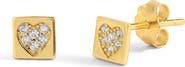 Mazin Jewels Pave Heart Studs