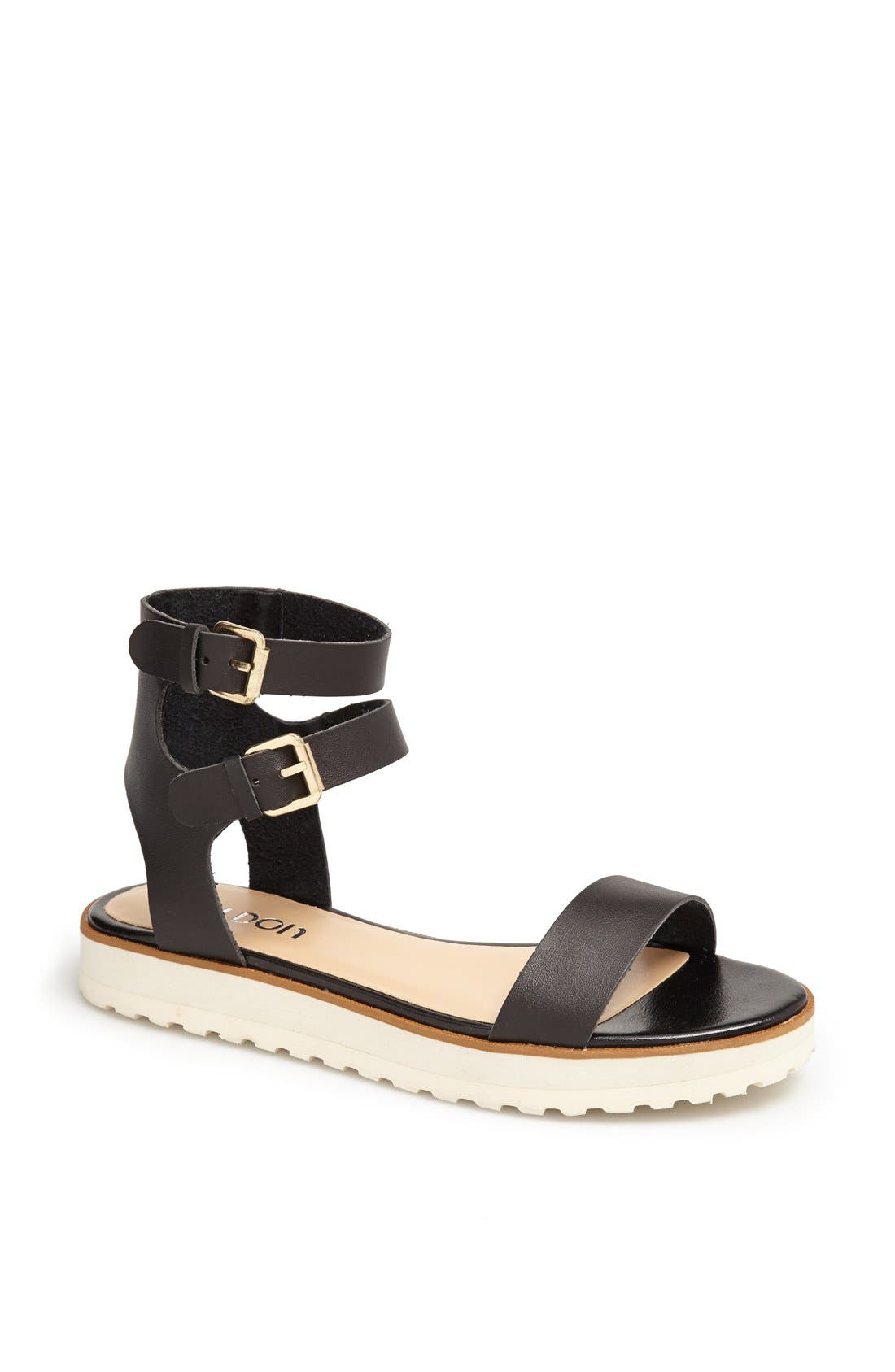 'Manda' Platform Ankle Strap Sandal, Main, color, BLACK
