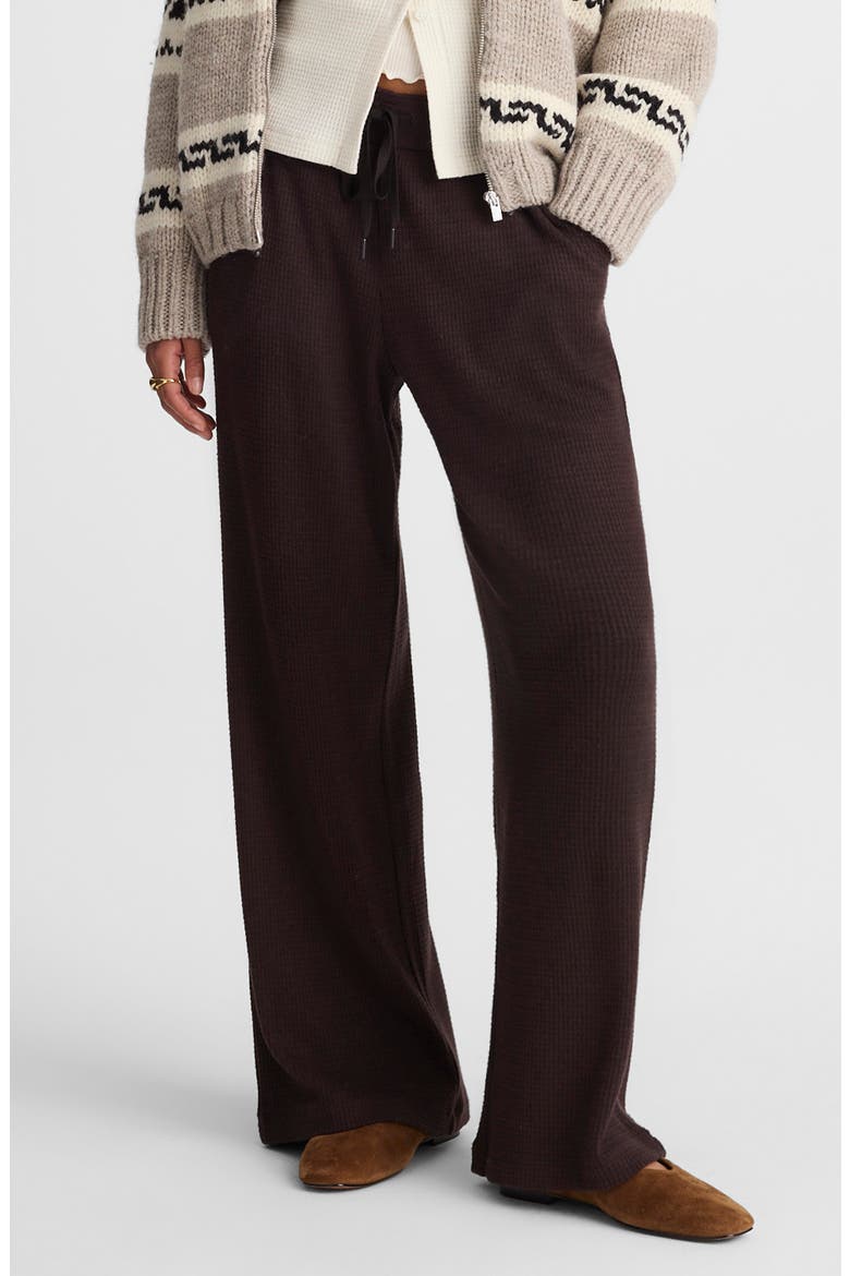 Waffle Wide Leg Pajama Pant, Main, color, MOLASSES