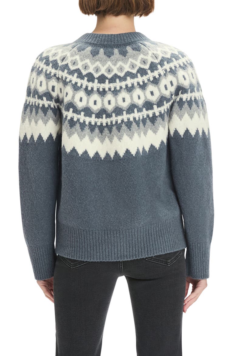 The Snowed In Fair Isle Merino Wool & Cashmere Blend Cardigan, Alternate, color, CHARCOAL