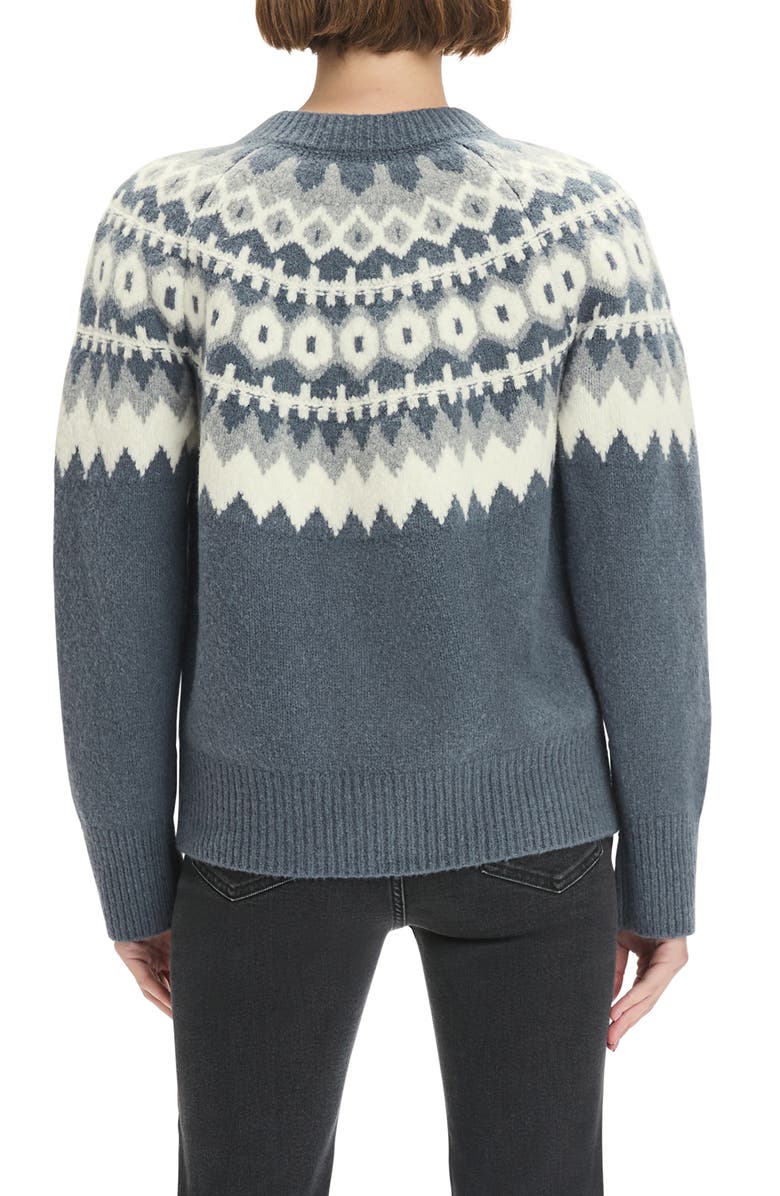 Favorite Daughter The Snowed In Fair Isle Merino Wool & Cashmere Blend Cardigan, Alternate, color, Charcoal
