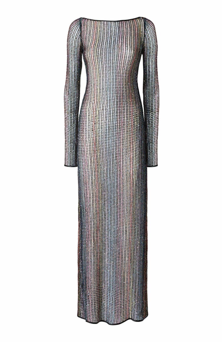 Missoni Long Cover-up In Mesh With Open Back, Alternate, color, Multicoloured