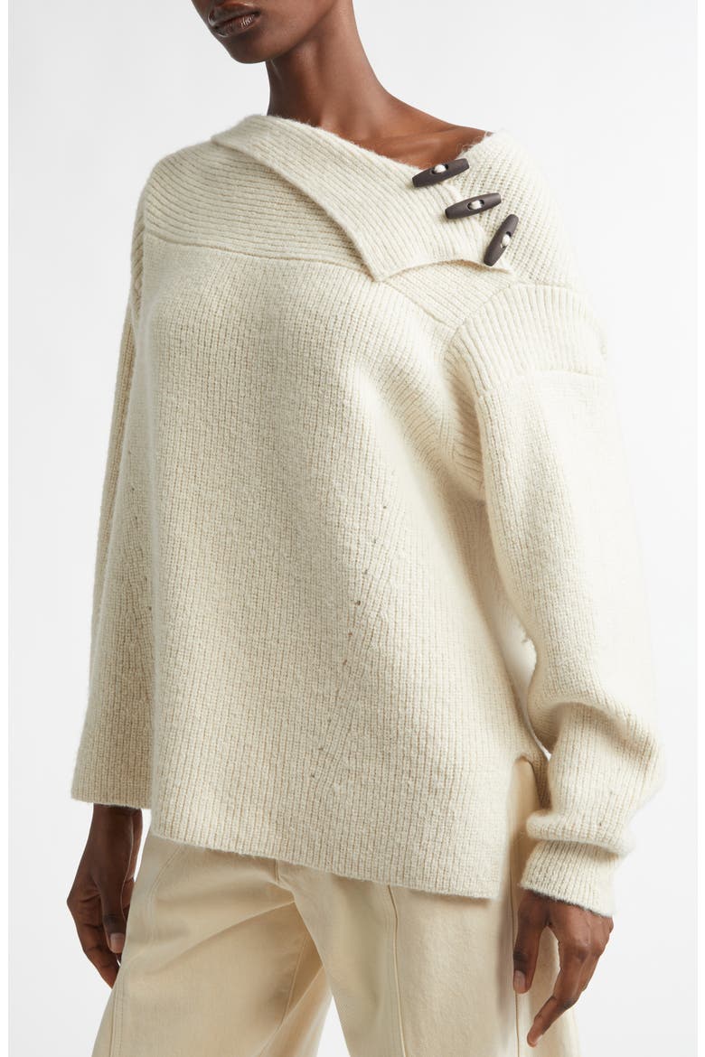 Thais Alpaca Blend Rib Sweater, Alternate, color, ECRU