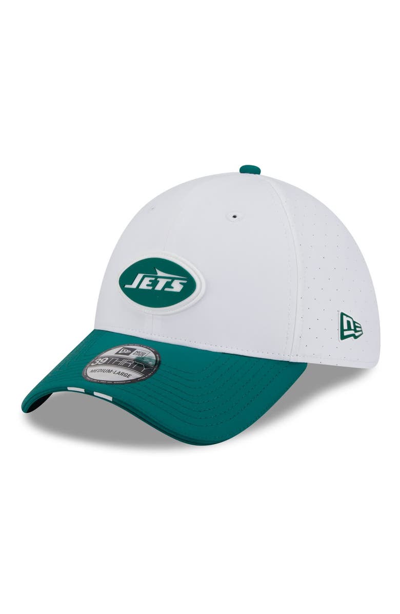 New Era Men's New Era White/Green New York Jets 2025 NFL Training Camp 39THIRTY Flex Hat, Main, color, White