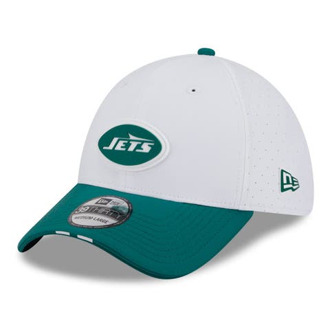 Men's New Era  White/Green New York Jets 2025 NFL Training Camp 39THIRTY Flex Hat