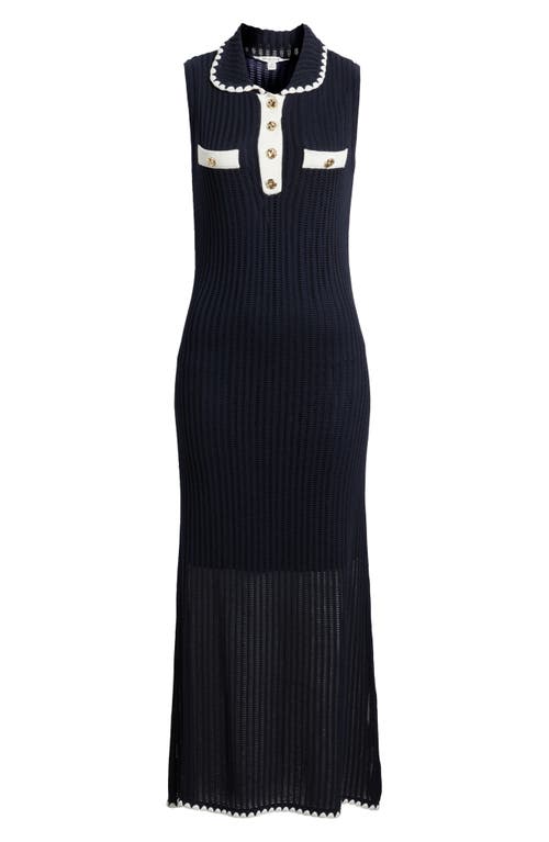 Zoe And Claire Polo Sweater Midi Dress In Black