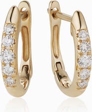 Oradina 14K Gold Regal Diamond Huggies