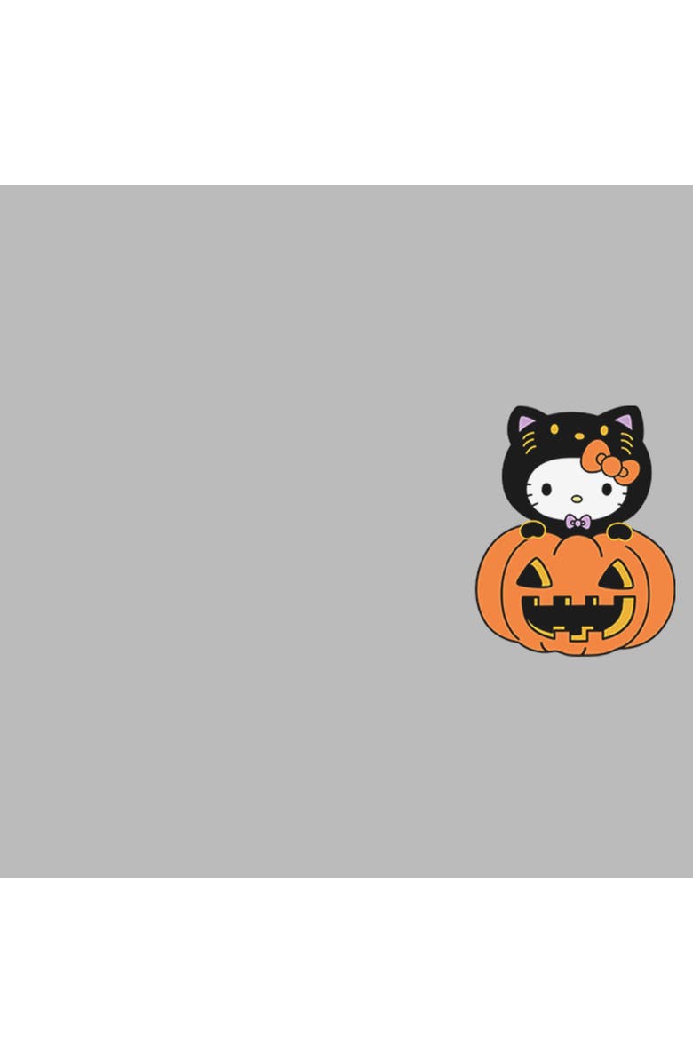 Hello Kitty Men's Hello Kitty Halloween Pumpkin and Kitty Pocket Graphic T-Shirt, Alternate, color, Sport Grey