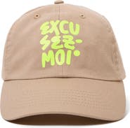 Clare V. Excusez Moi Cotton Twill Baseball Cap