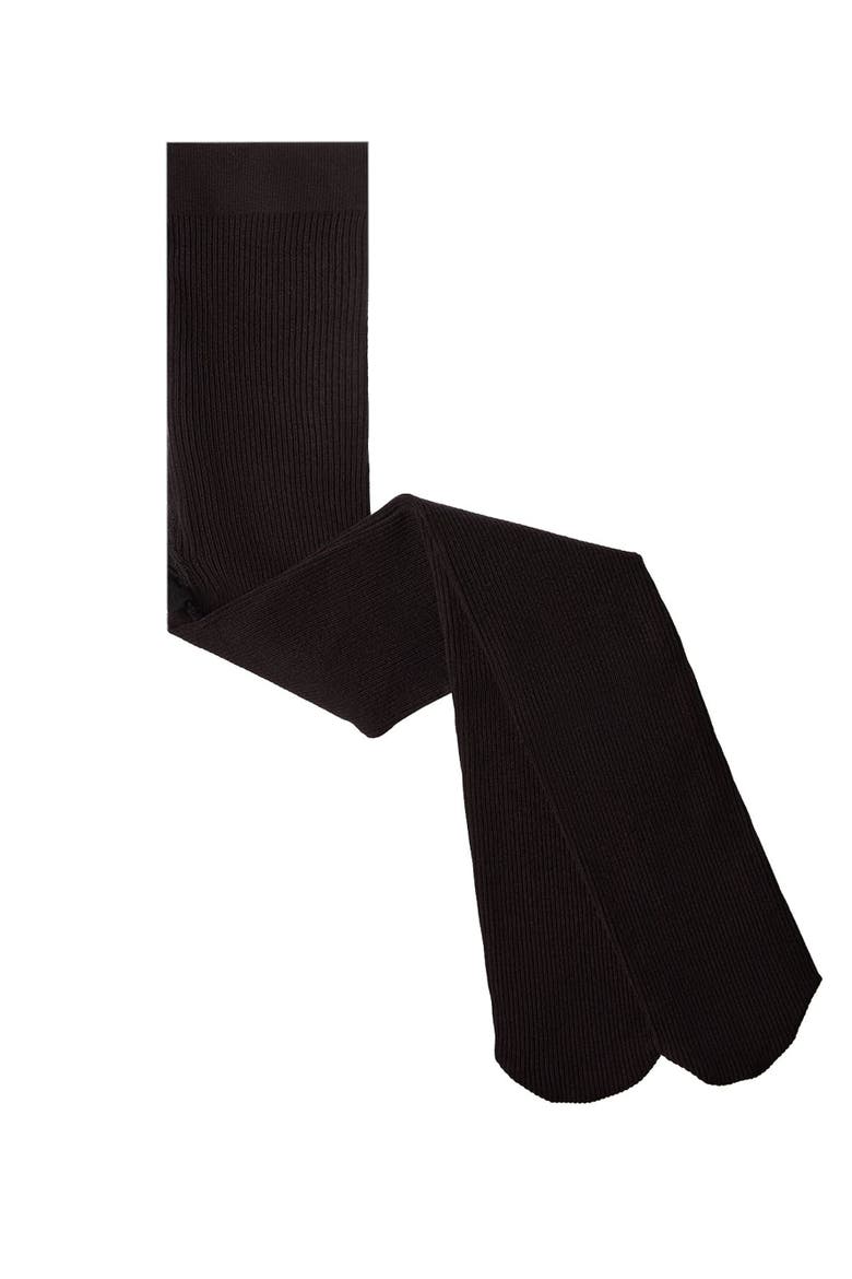 Kid's Ribbed Supreme Cotton Blend Non-Pilling Tights, Alternate, color, Black
