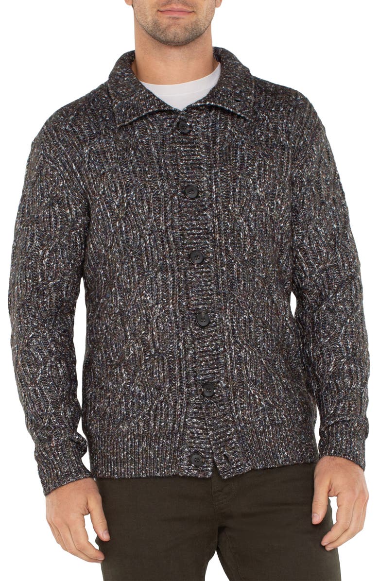Liverpool Collared Cable Knit Cardigan, Main, color, 
