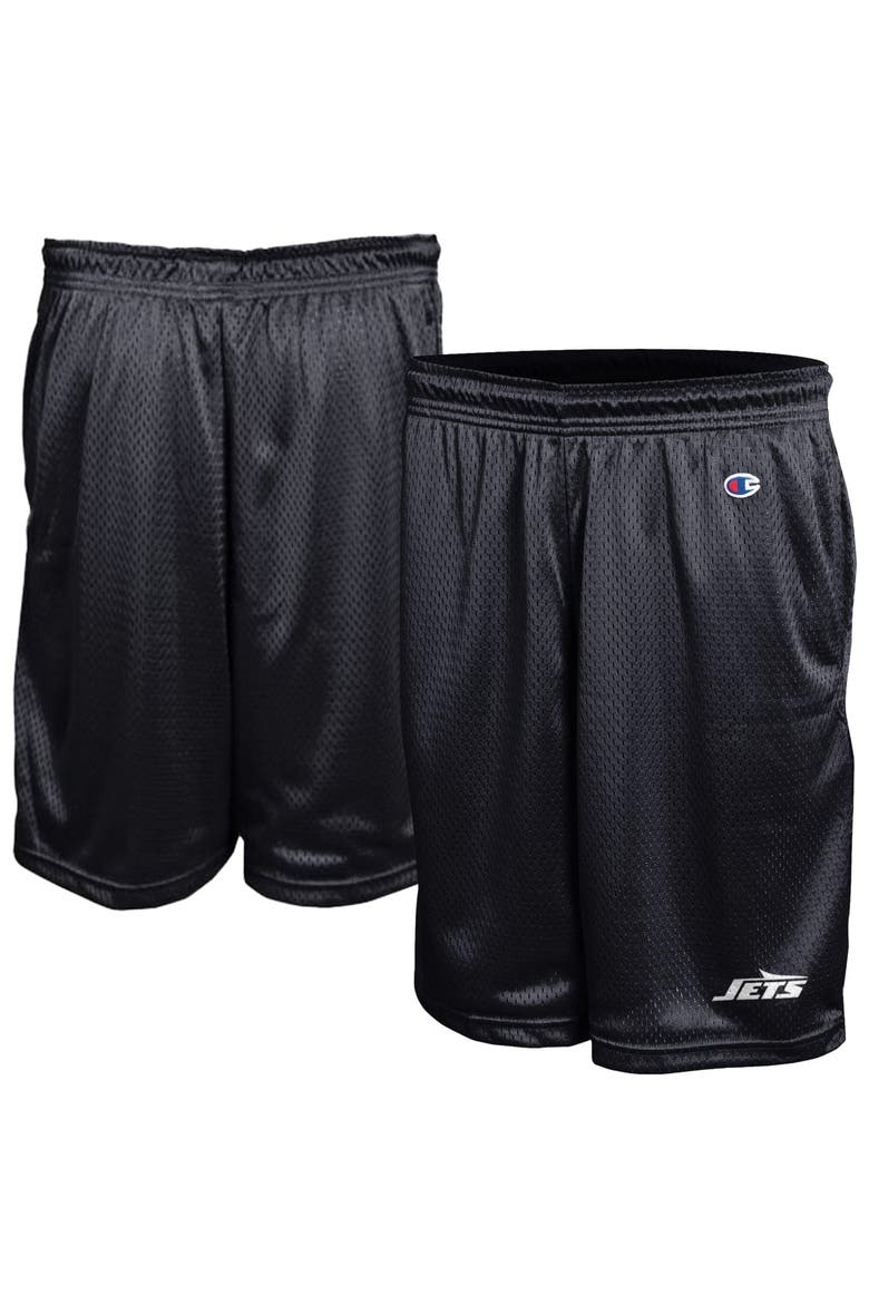 Men's Champion Black New York Jets Classic Mesh Shorts, Main, color, Black