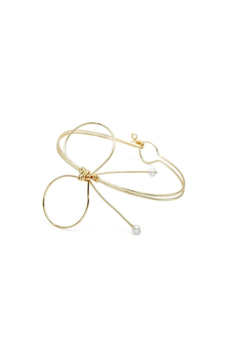 With A Bow Bracelet, Main, color, Gold