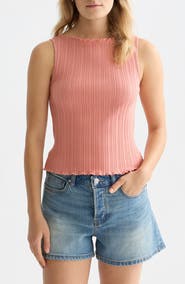 Scotch & Soda Boat Neck Cotton Rib Tank